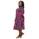 Nerdy Science Marine Biology Rainbow Coral Long Sleeve Midi Dress