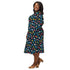 Pixel Monsters Teal Video Game Long Sleeve Midi Dress 2