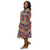 Pop Art Comic Book Red Long Sleeve Midi Dress 2