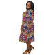 Nerdy Pop Art Comic Book Red Long Sleeve Midi Dress