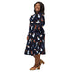 Nerdy Video Game Cats Dark Long Sleeve Midi Dress