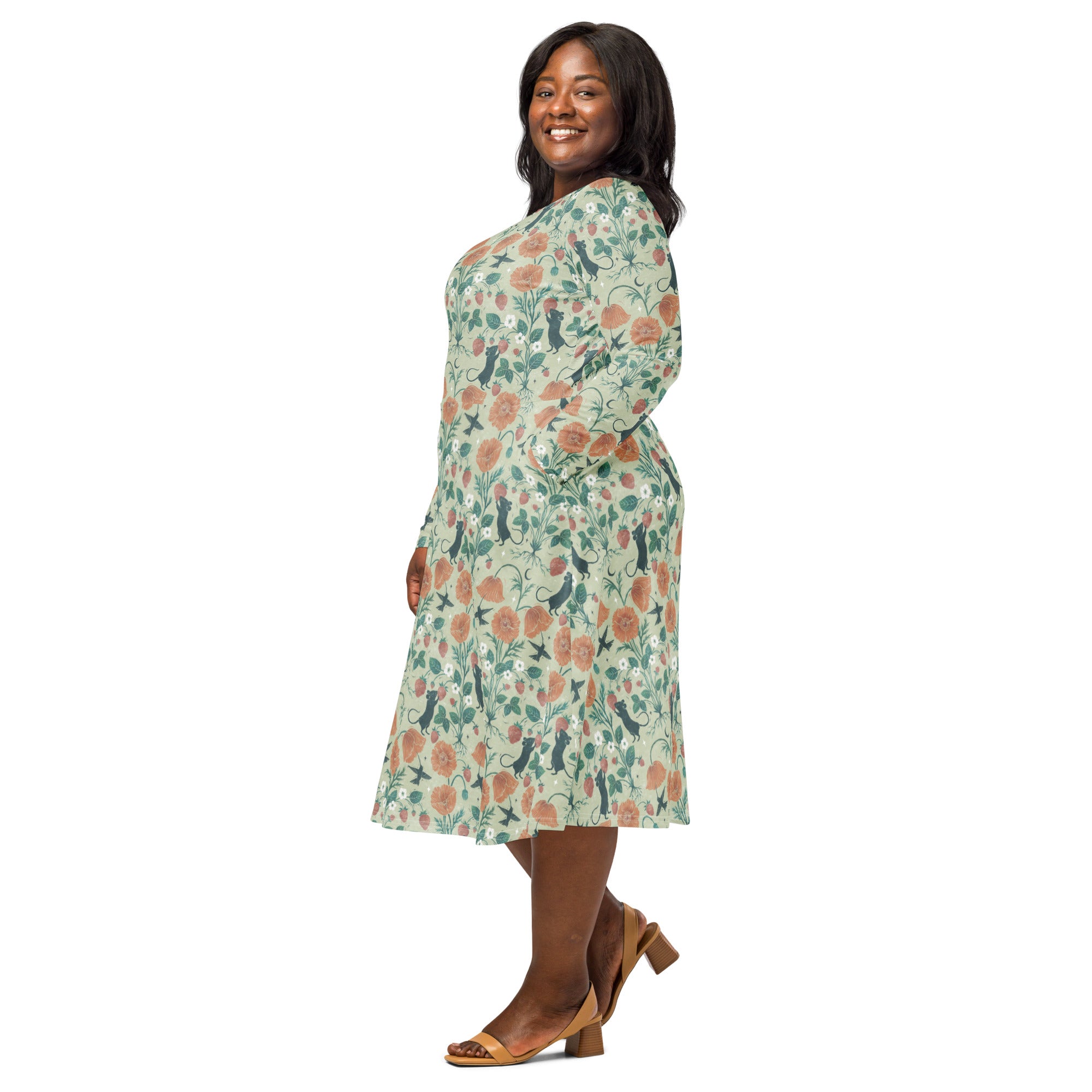 Spring Garden Long Sleeve Midi Dress 2
