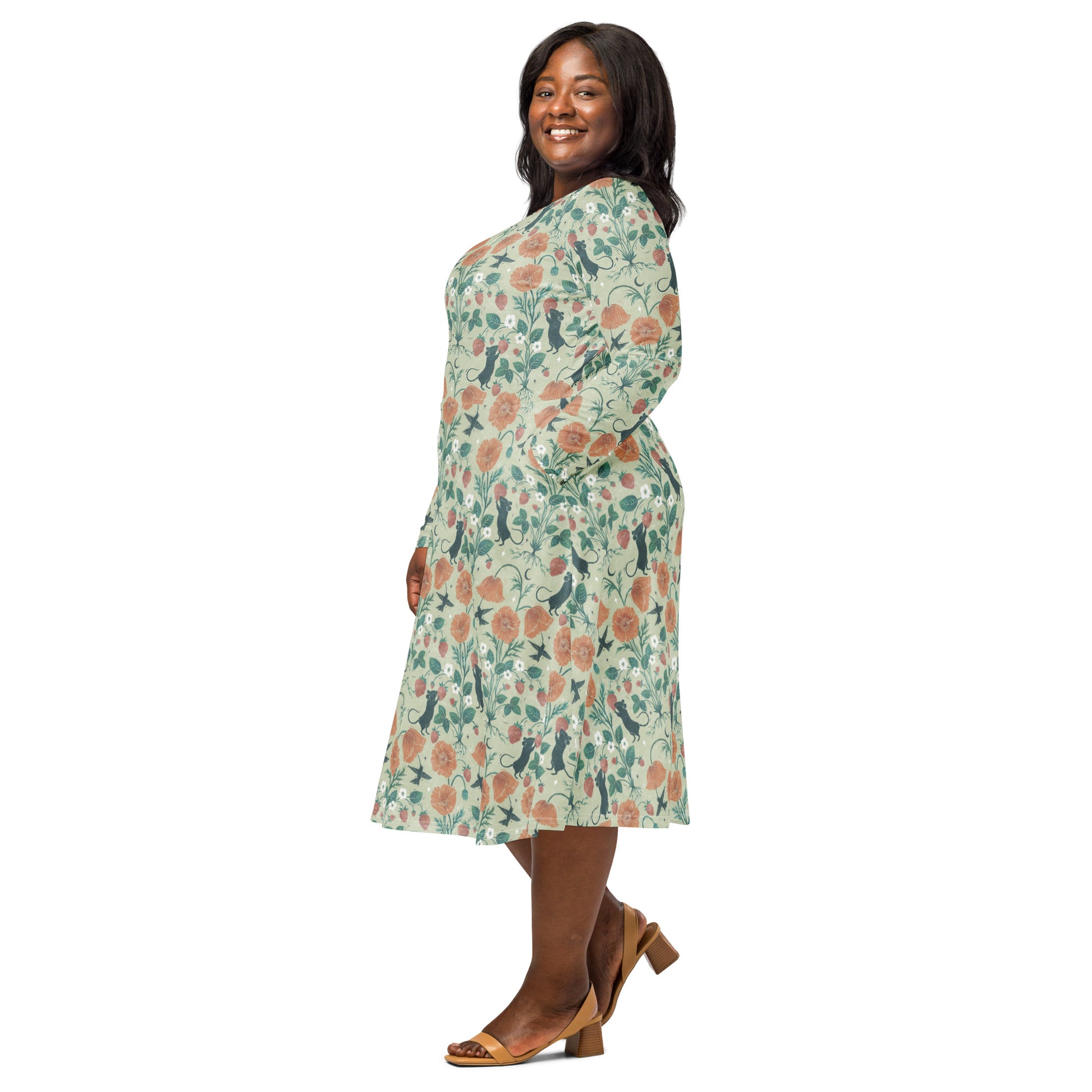 Spring Garden Long Sleeve Midi Dress 2