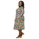 Nerdy Roll with Pride LGBTQ Dice Dnd Long Sleeve Midi Dress