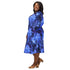 Blue Purple Nebula Space Long Sleeve Midi Dress 2