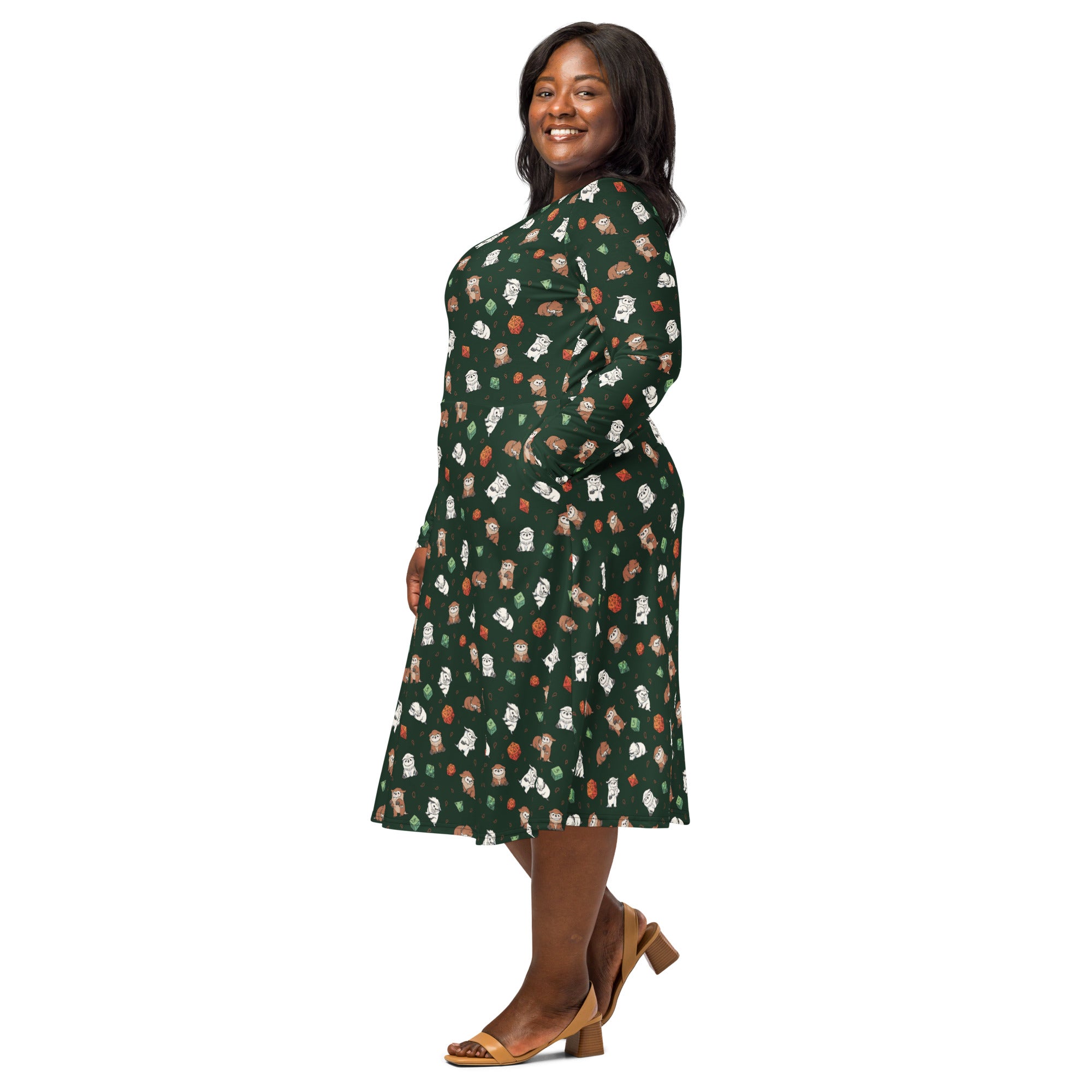 Dnd Owlbears Long Sleeve Midi Dress 2