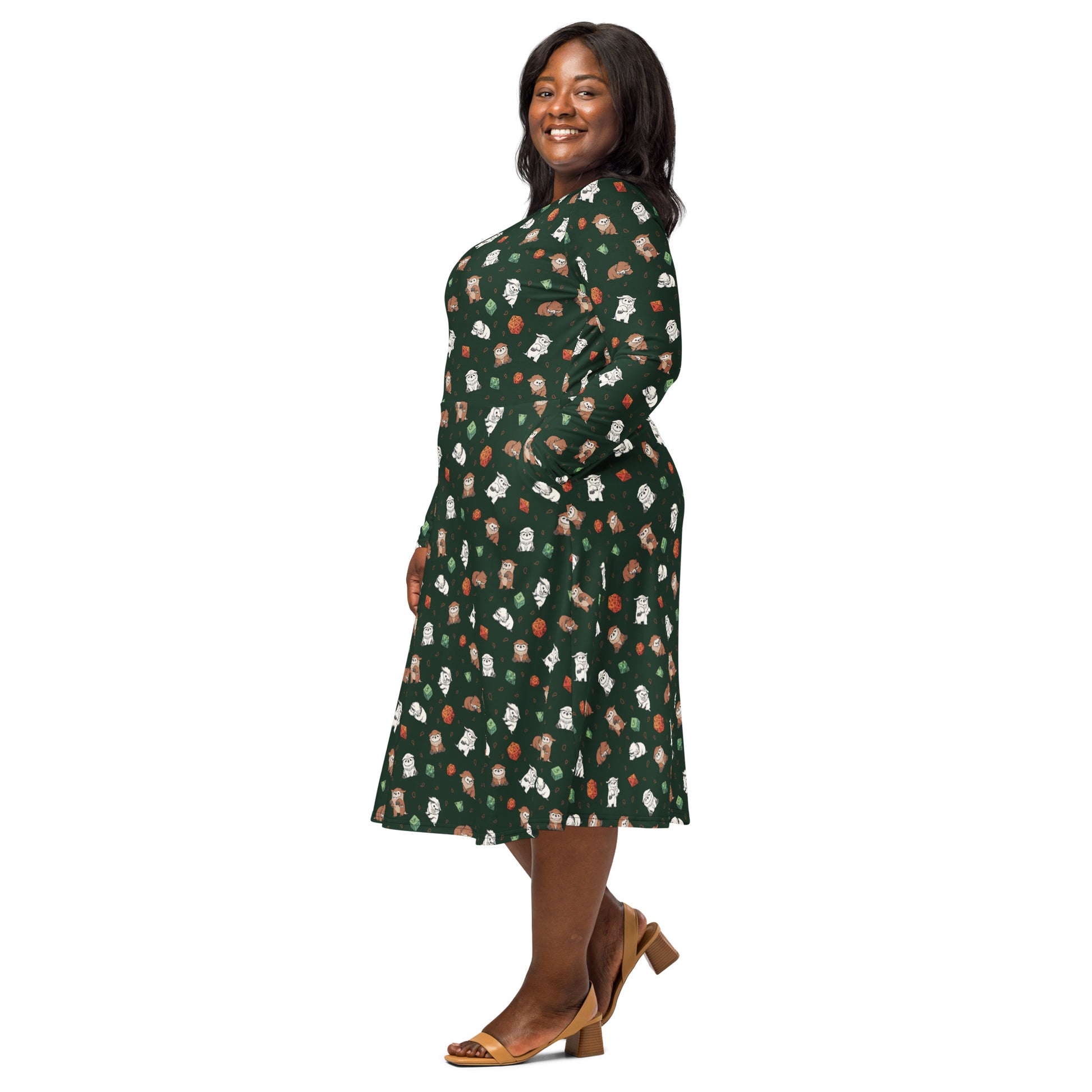 Dnd Owlbears Long Sleeve Midi Dress 2