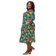 Nerdy Tropical Fruit Dice Dnd Long Sleeve Midi Dress