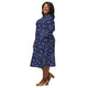 Nerdy Star Cats Long Sleeve Midi Dress