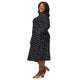 Nerdy Anime Sushi Rolls Dark Long Sleeve Midi Dress