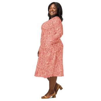 Nerdy Human Anatomy Light Long Sleeve Midi Dress