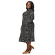 Nerdy Human Anatomy Black Long Sleeve Midi Dress