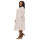 Nerdy Board Game Objects Meeples White Long Sleeve Midi Dress
