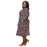 Chess Colorful Chess Pieces Blue Long Sleeve Midi Dress 2