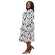 Nerdy Dominos Long Sleeve Midi Dress