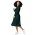 Binary Computer 1s and 0s Teal Black Long Sleeve Midi Dress 3