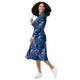 Nerdy Episodic Violet Purple Night Long Sleeve Midi Dress