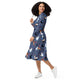 Nerdy Video Game Cats Light Long Sleeve Midi Dress