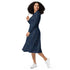 Space Doodles Blue Long Sleeve Midi Dress 3