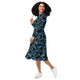 Nerdy Purrrfect Library Long Sleeve Midi Dress