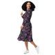 Nerdy Hawaiian Blooms Space Long Sleeve Midi Dress