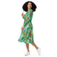 Nerdy Green Dragon Encounter Dnd Long Sleeve Midi Dress