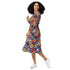 Pop Art Comic Book Red Long Sleeve Midi Dress 3