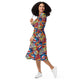 Nerdy Pop Art Comic Book Red Long Sleeve Midi Dress