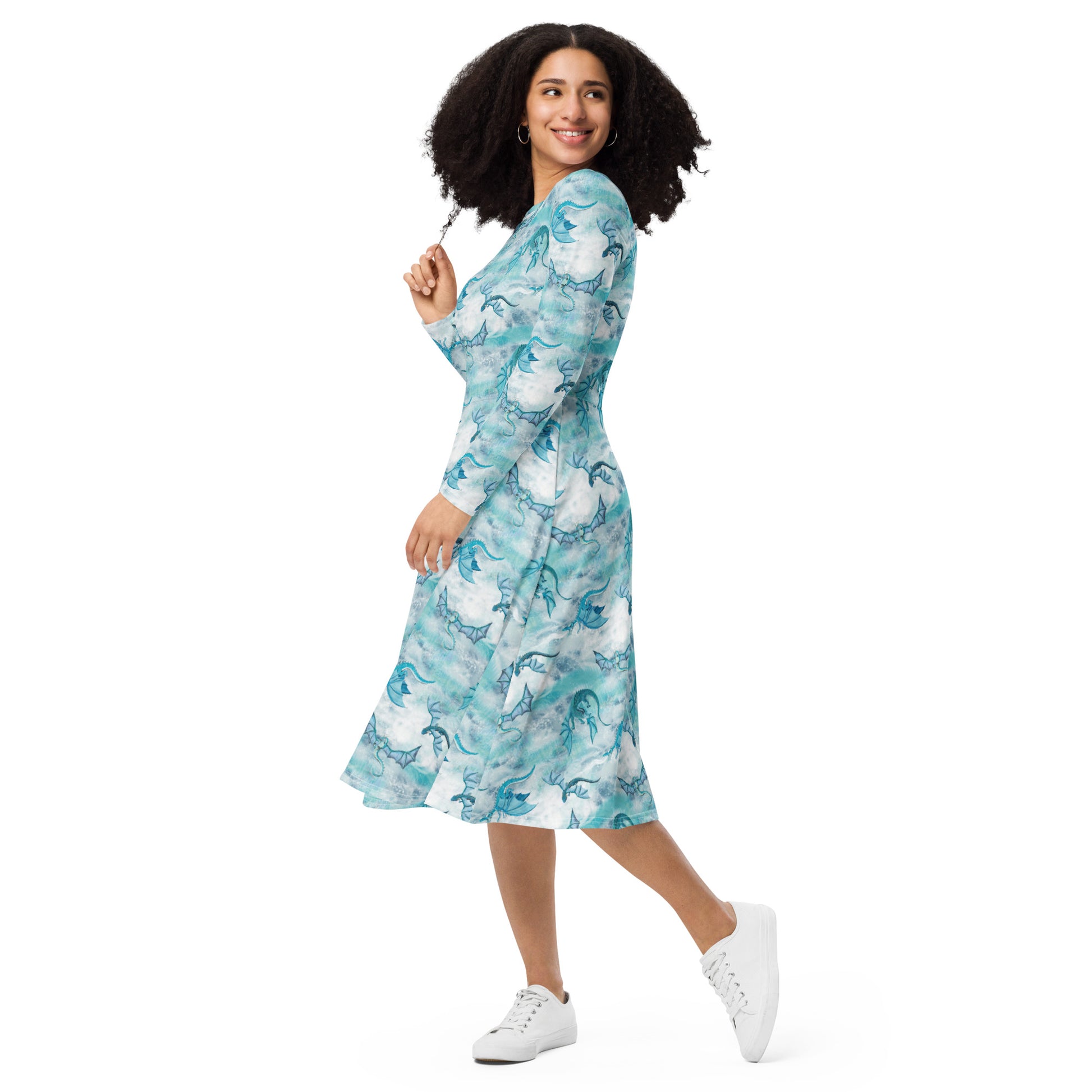 Frost Dragons Long Sleeve Midi Dress 3