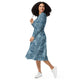 Nerdy Tropical Dragons Long Sleeve Midi Dress