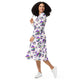 Nerdy Rainbow Dragons and Unicorns Long Sleeve Midi Dress