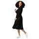 Nerdy Math Symbols Black Long Sleeve Midi Dress