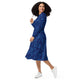 Nerdy Axolotl Waterbending Salamanders Long Sleeve Midi Dress