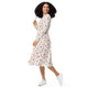Nerdy Board Game Objects Meeples White Long Sleeve Midi Dress