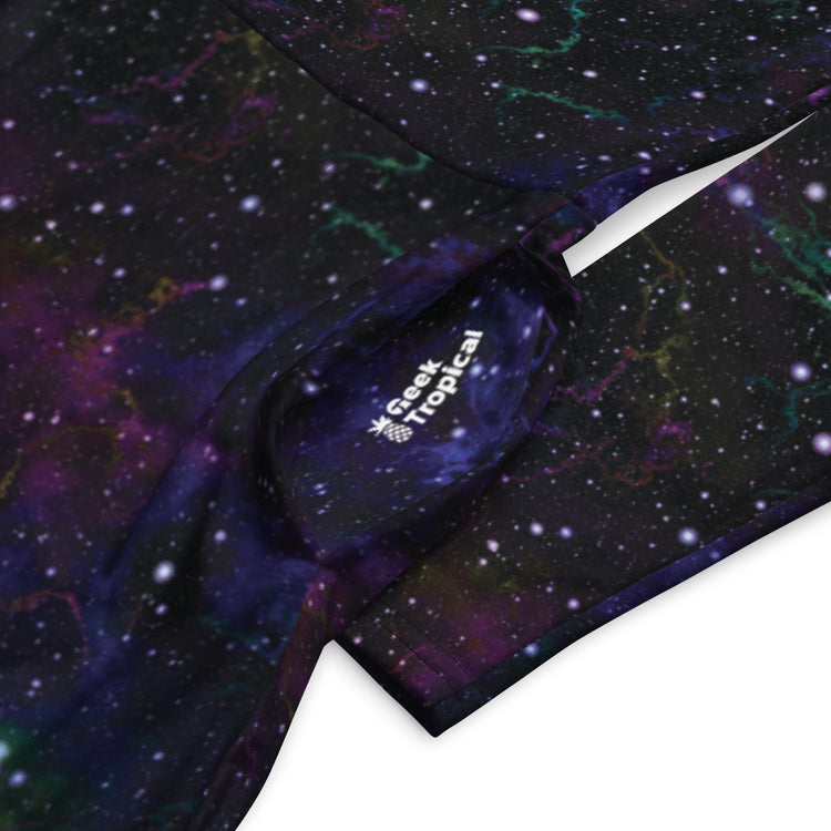 Nerdy Beautiful Nebula Outer Space Long Sleeve Midi Dress