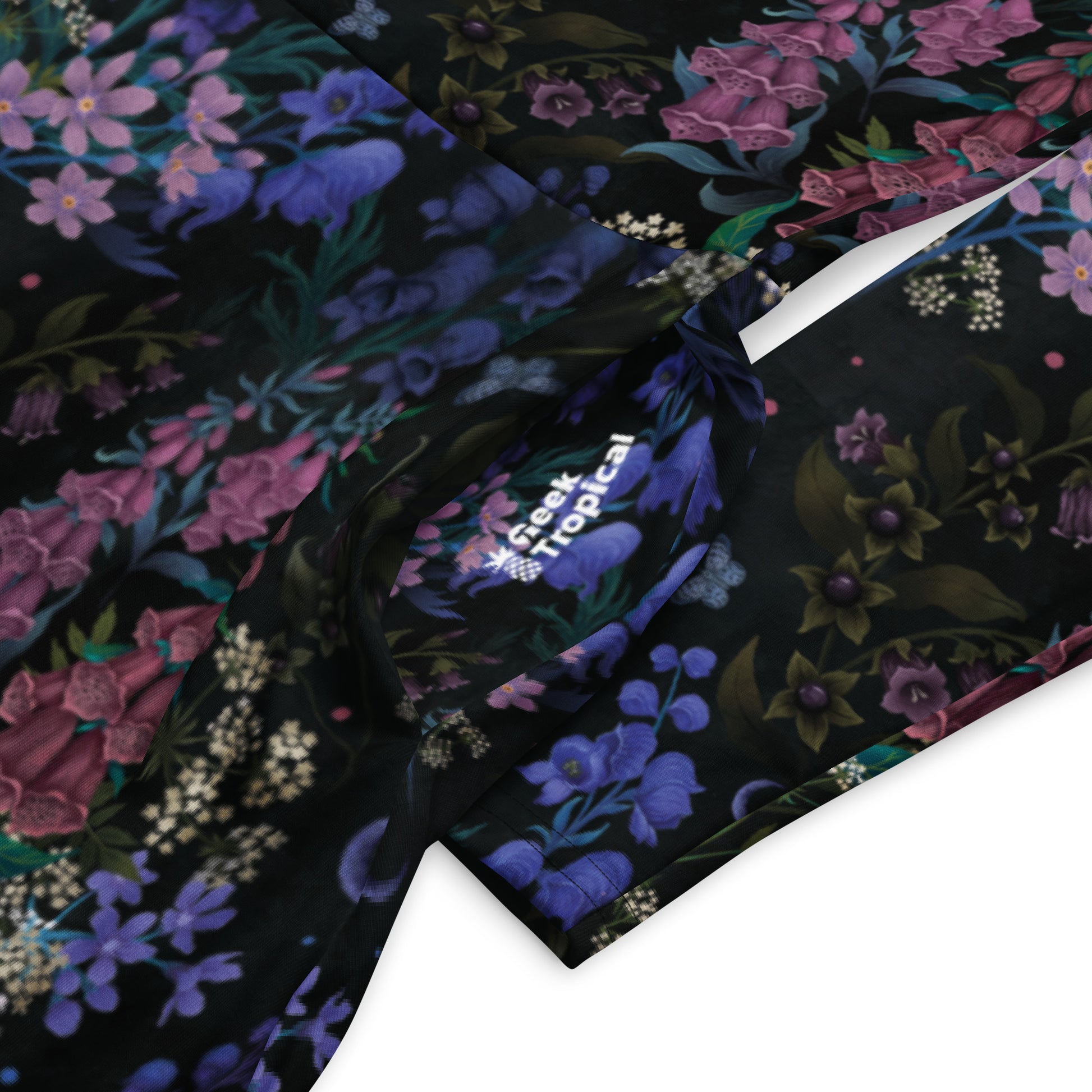 Floral Purple Night Long Sleeve Midi Dress 7