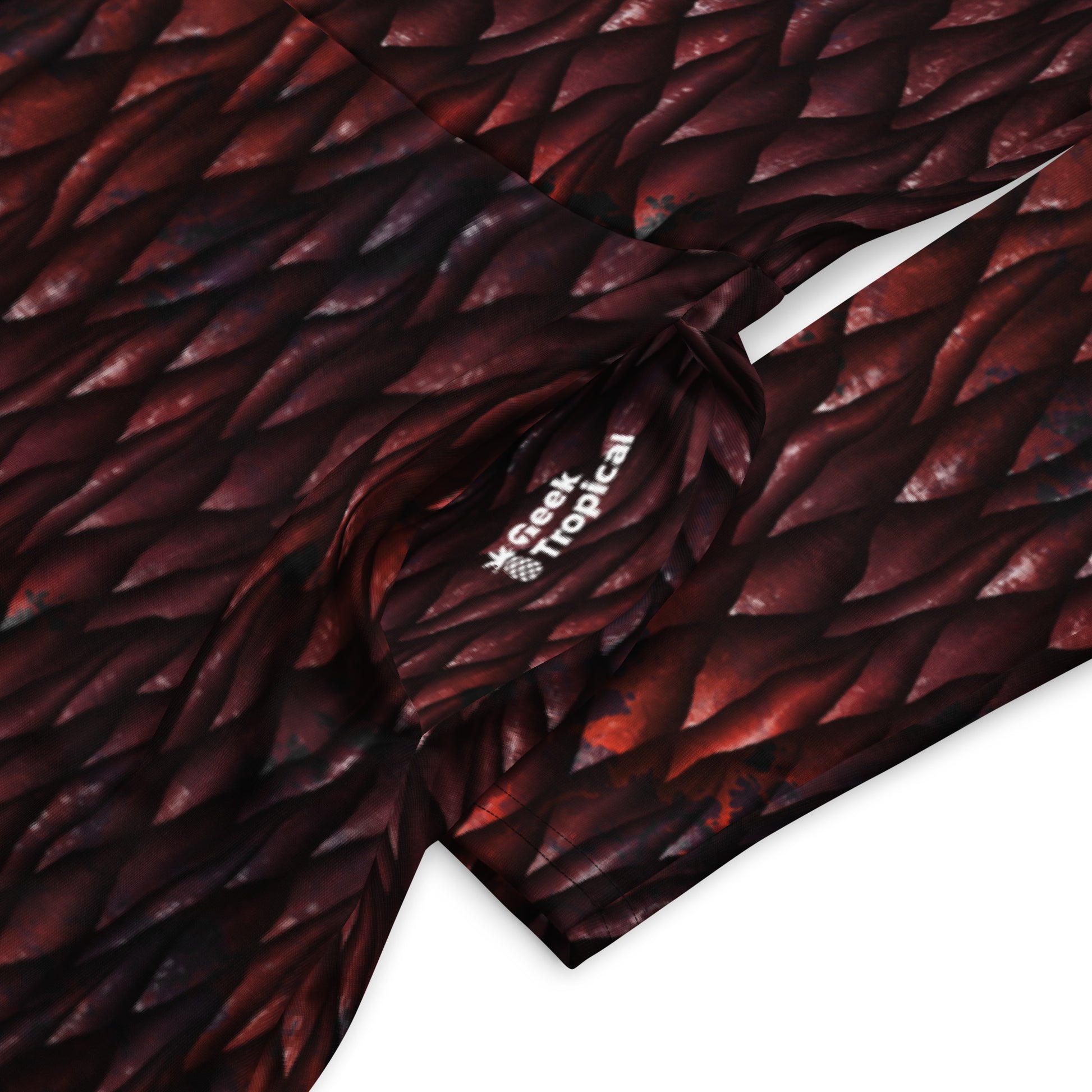 Red Dragon Scales Dnd Long Sleeve Midi Dress 7
