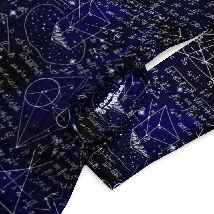 Nerdy Math And Physics Space Long Sleeve Midi Dress