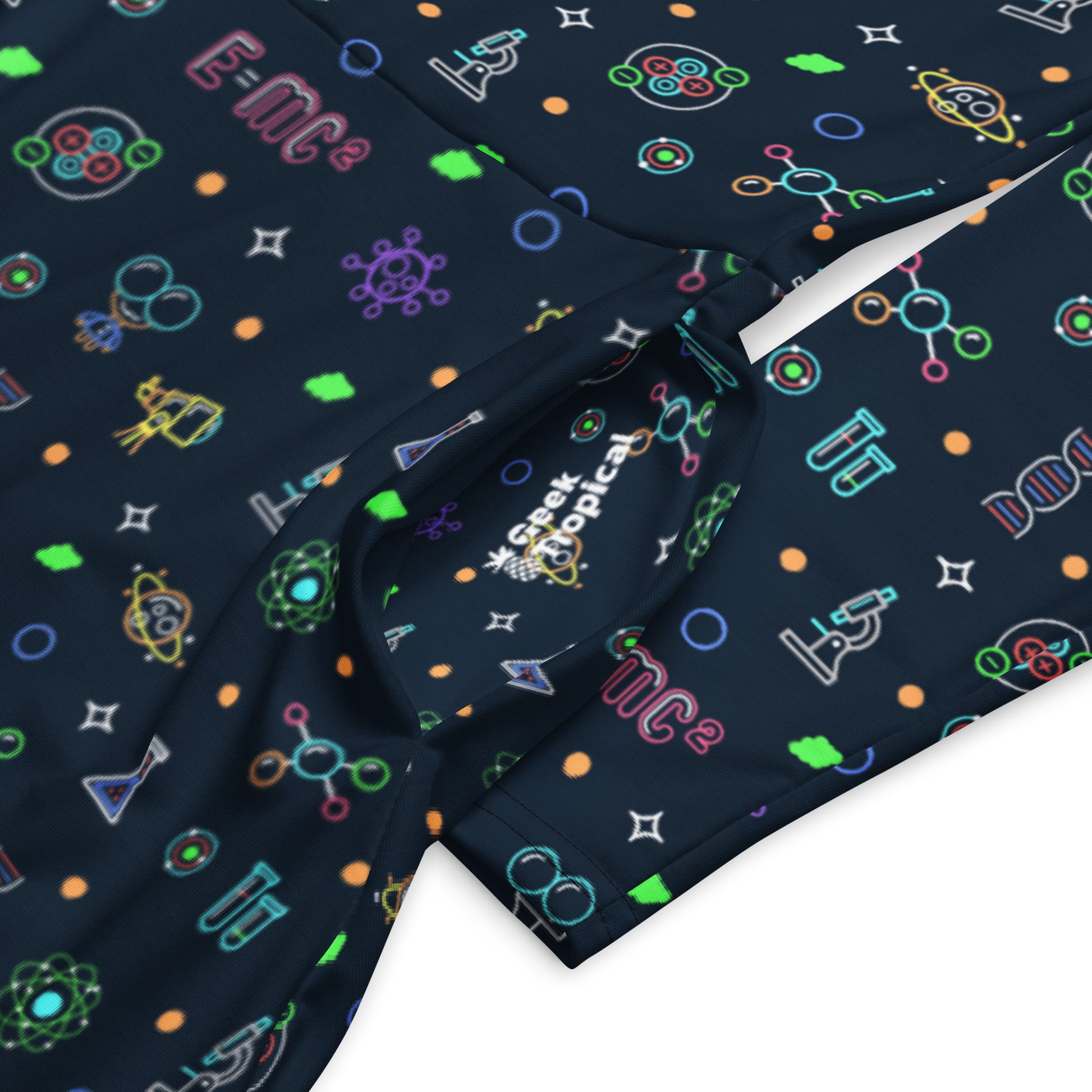 Science DNA Molecules Dark Navy Long Sleeve Midi Dress 7