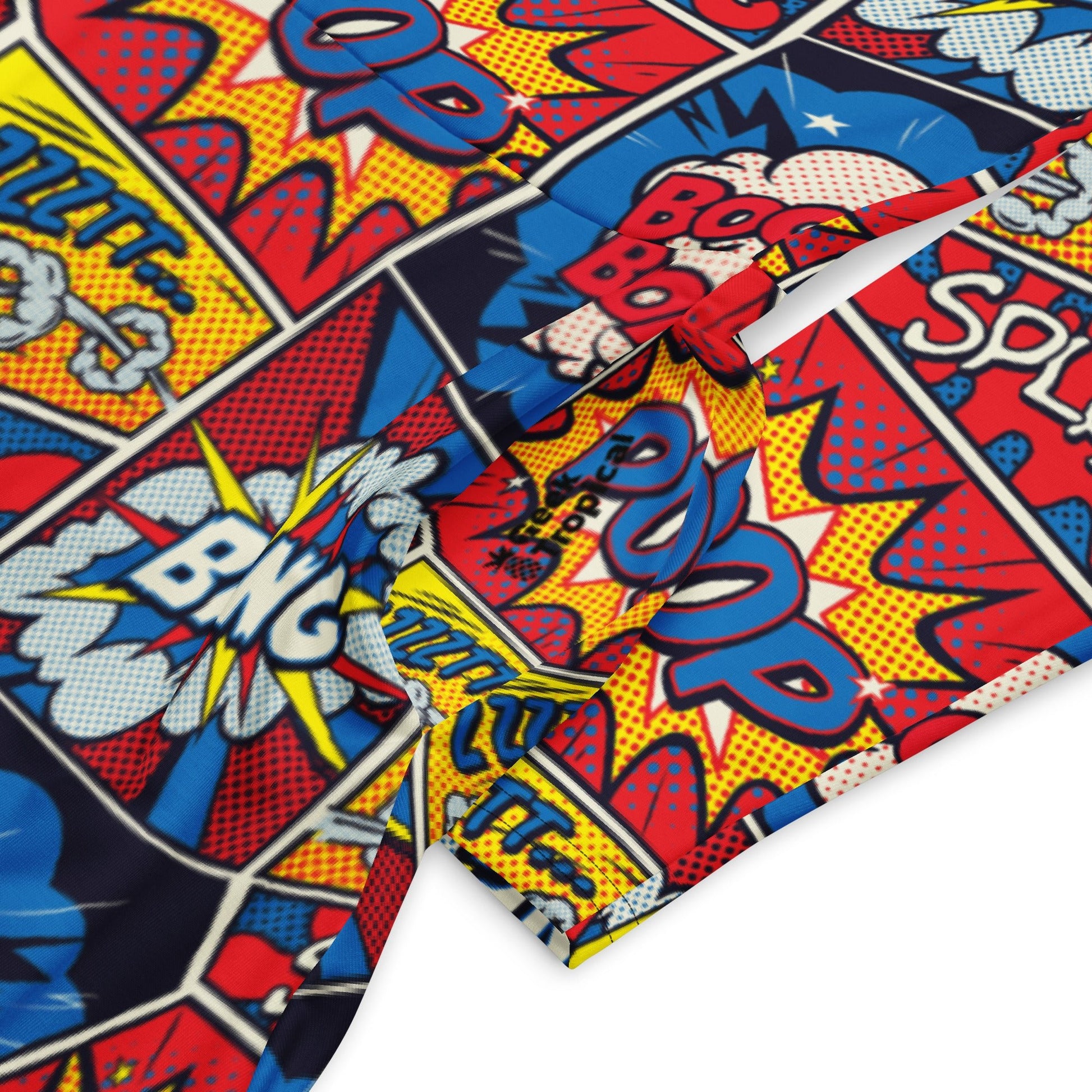 Pop Art Comic Book Red Long Sleeve Midi Dress 7