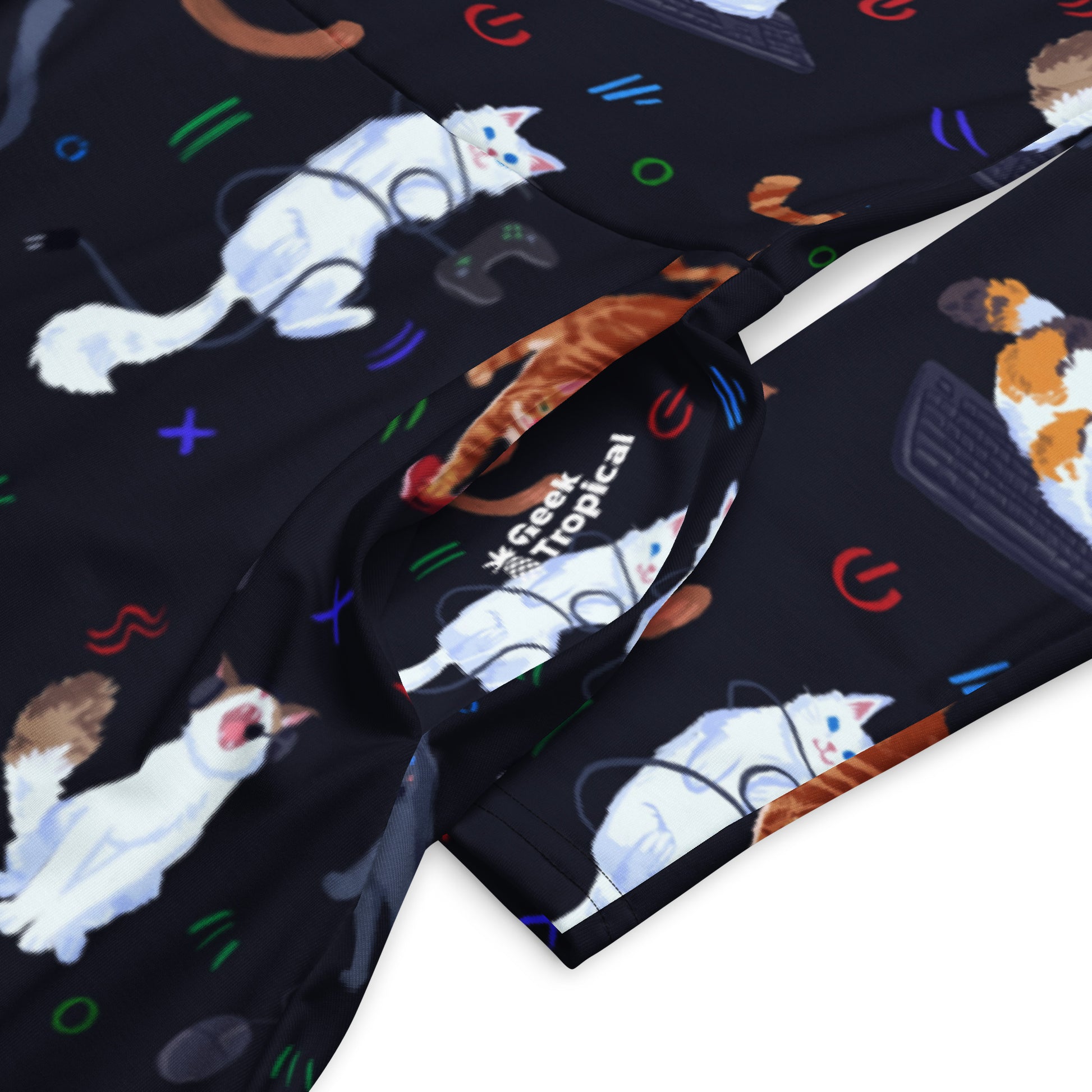 Video Game Cats Dark Long Sleeve Midi Dress 7