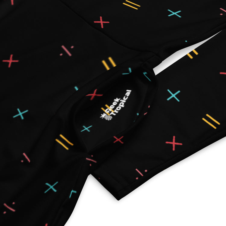 Nerdy Math Symbols Black Long Sleeve Midi Dress