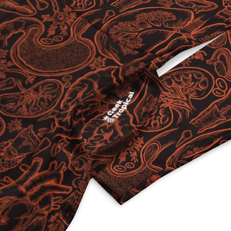 Nerdy Human Anatomy Dark Long Sleeve Midi Dress