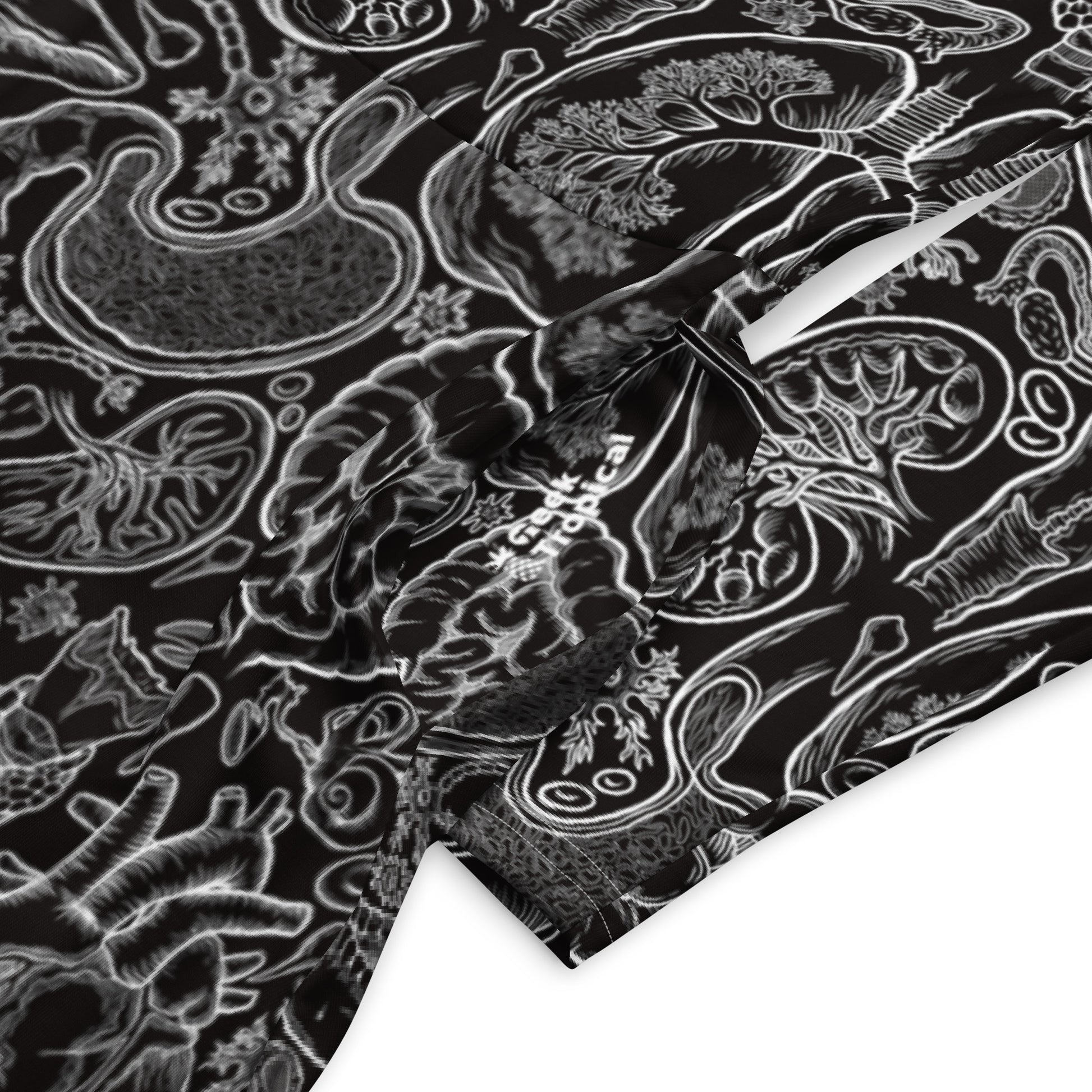 Human Anatomy Black Long Sleeve Midi Dress 7