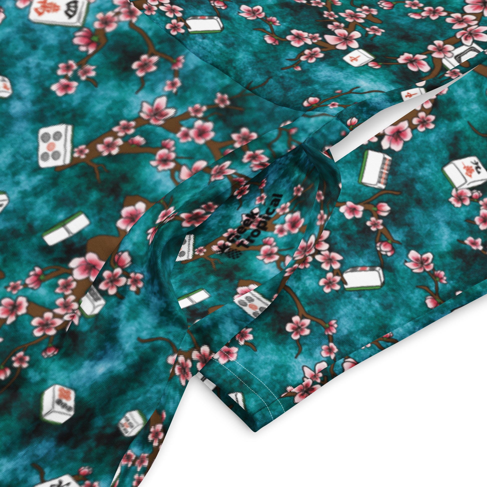 Mahjong Tiles Pond Anime Long Sleeve Midi Dress 7