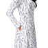 Simple Botany Flowers Herbs White Blue Long Sleeve Midi Dress 5
