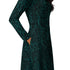 Binary Computer 1s and 0s Teal Black Long Sleeve Midi Dress 5