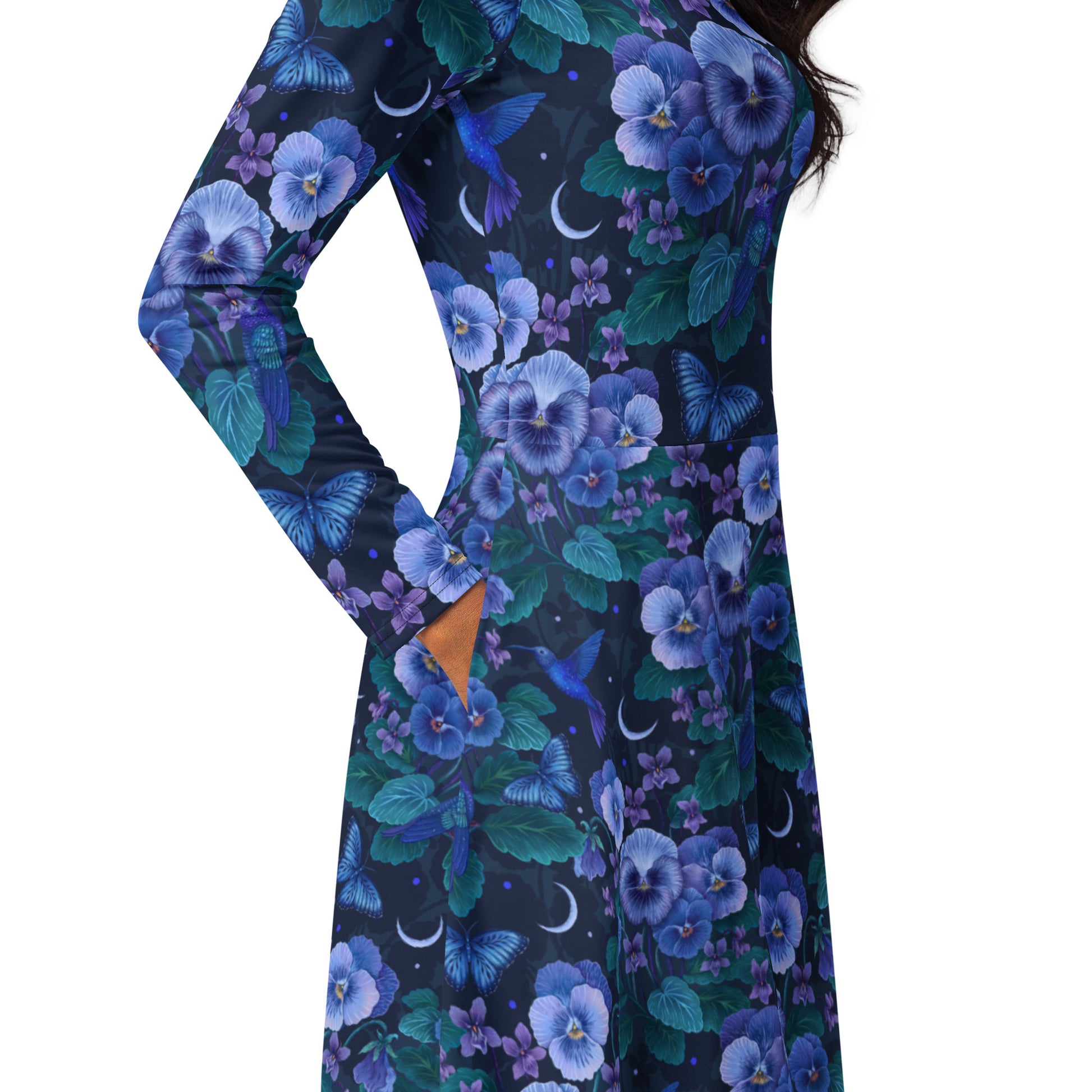 Episodic Violet Purple Night Long Sleeve Midi Dress 5