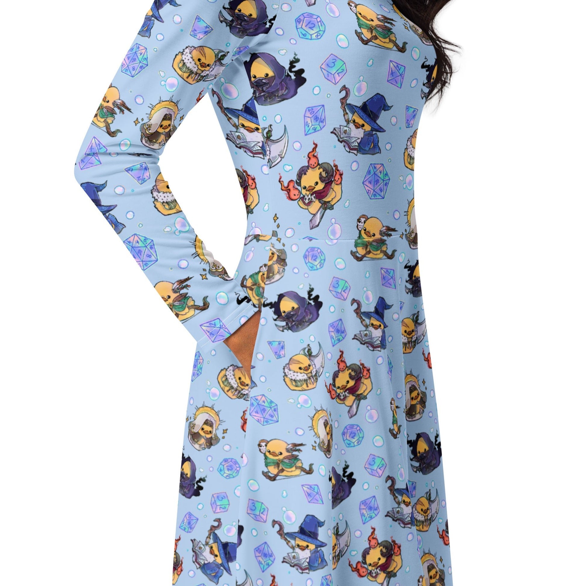 DnD Classes Rubber Ducks Long Sleeve Midi Dress 6