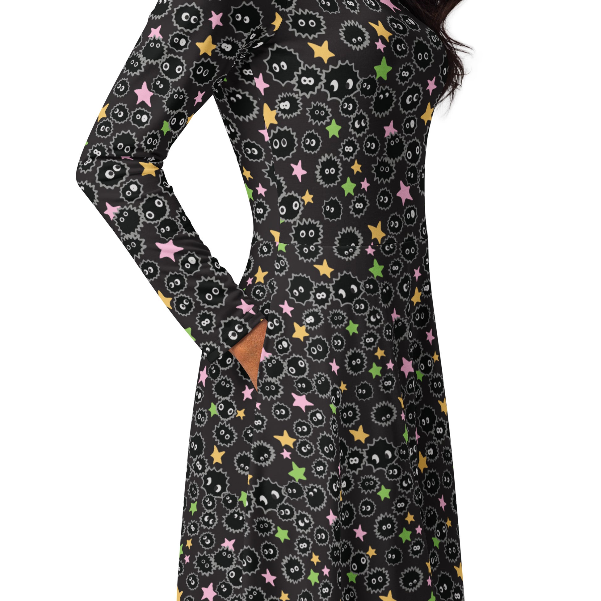 Sootsprites Anime Long Sleeve Midi Dress 5
